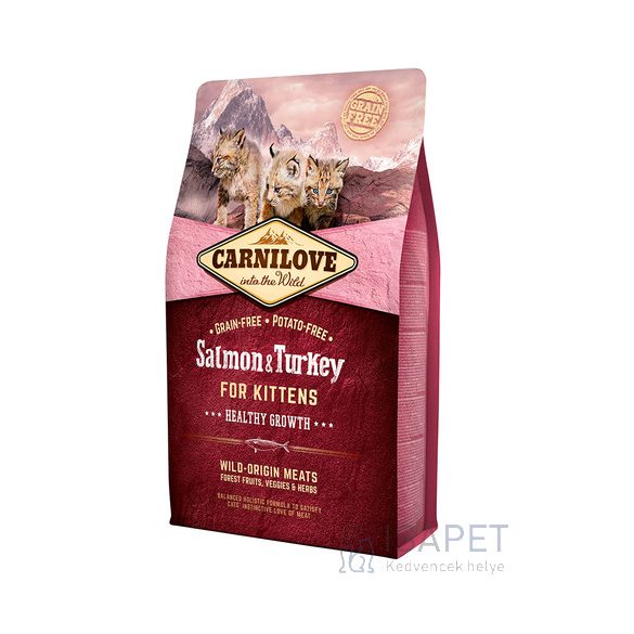CarniLove Cat Kitten Healthy Growth lazaccal és pulykahússal 2kg