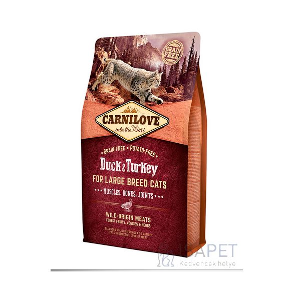 CarniLove Cat Muscles, Bones & Joints Large Breed kacsa- és pulykahússal 2kg