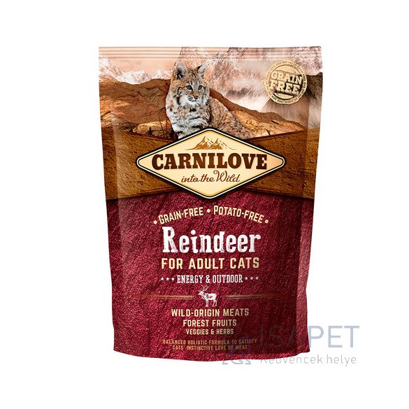 CarniLove Cat Adult Energy & Outdoor rénszarvashússal 2kg