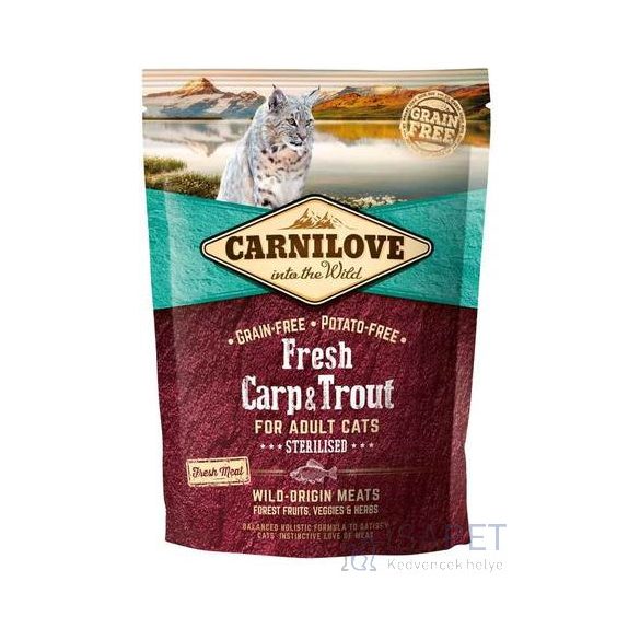 CarniLove Fresh Adult Cat Sterilised ponttyal és pisztránggal 6kg