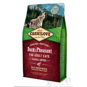 CarniLove Cat Adult Hairball Control kacsa- és fácánhússal 6kg