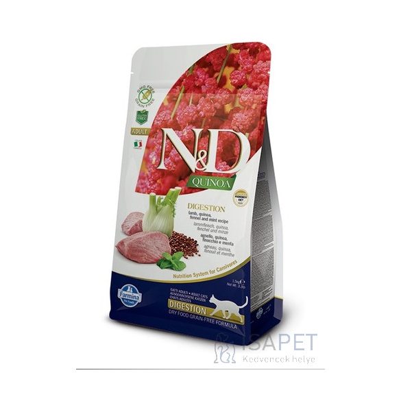 N&D Cat Grain Free Quinoa Digestion Lamb – Emésztési problémákra 300g