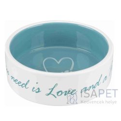   Trixie Pet's Home Ceramic Bowl - kerámia tál (mintás, fehér/petrolkék) kutyák részére, 0,8l/Ø16cm