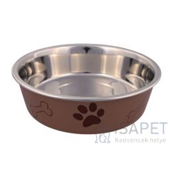   Trixie Stainless Steel Bowl - fémtál műanyag borítással (mintás, többféle színben) kutyák részére (2,2l/Ø23cm)