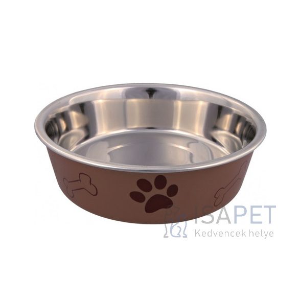 Trixie Stainless Steel Bowl - fémtál műanyag borítással (mintás, többféle színben) kutyák részére (2,2l/Ø23cm)