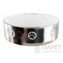   Trixie Ceramic Bowl - kerámia tál (fehér,ezüst) kutyák részére 1,5l /Ø19cm