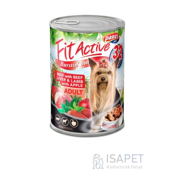 FitActive Dog Adult Beef with Beef Liver & Lamb with Apple 415g
