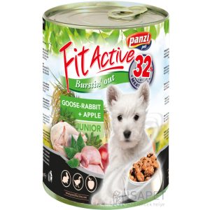 FitActive Dog Junior libás és nyulas konzerv 415g