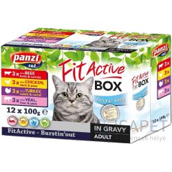   FitActive Fit-a-Box alutasakos eledel macskáknak vegyes ízekben - Multipack 12x100g