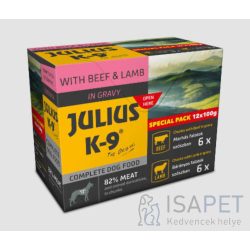 Julius-K9 Beef & Lamb szószos falatok kutyáknak 12x100g