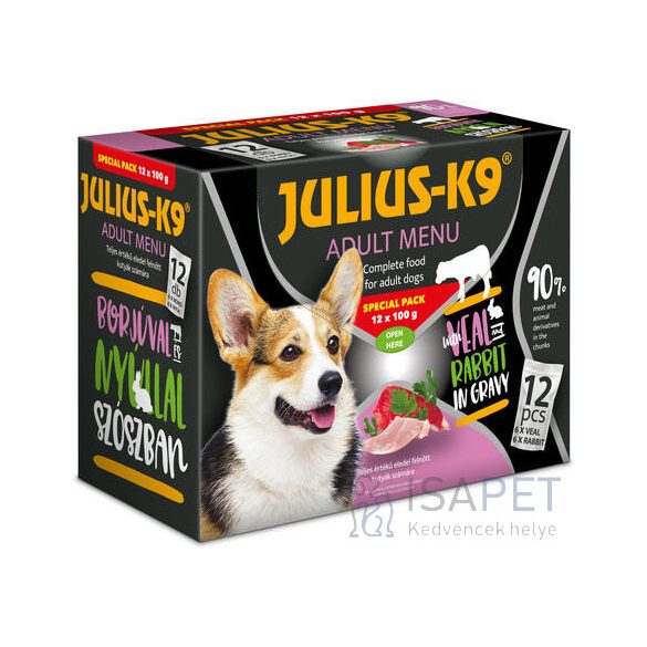 Julius-K9 Veal & Rabbit szószos falatok kutyáknak 12x100g