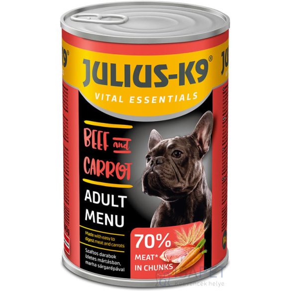 Julius K9 Beef szaftos húsdarabok ízletes mártásban kutyáknak 1,24kg
