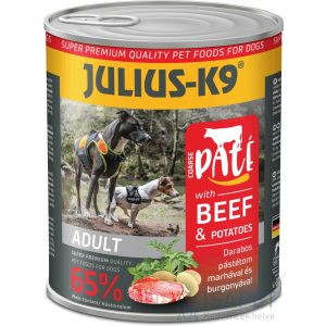 Julius-K9 Paté Beef & Liver - Marhahúsban és májban gazdag pástétomos konzerv 400g