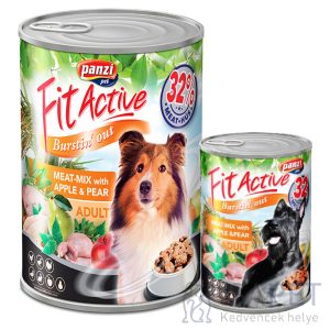 FitActive Dog Meat-Mix with Apple & Pear konzerv 1,24kg