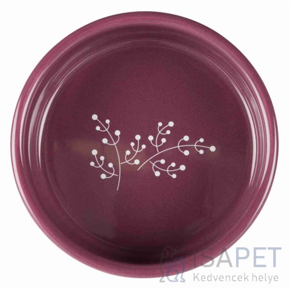 Trixie Ceramic Bowl - kerámia tál (mintás, fehér/berry) kutyák részére, 0,6l/Ø12cm