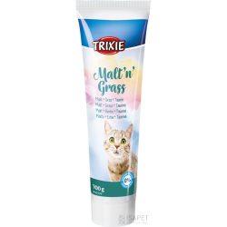  Trixie Malt'n' Grass Anti-Hairball Paste - kiegészítő eleség (szőroldó) malátás,zöldfűves paszta macskák részére (100g)