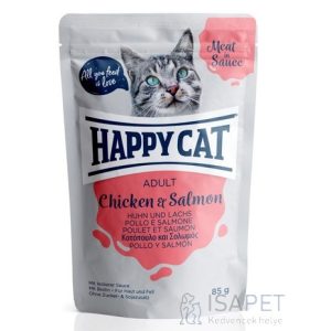 Happy Cat Meat in Sauce alutasakos eledel csirkehússal és lazaccal 85g