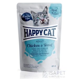 Happy Cat Meat in Sauce alutasakos eledel csirkehússal és pisztránggal 85 g