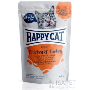 Happy Cat Meat in Sauce alutasakos eledel csirke- és pulykahússal 85 g