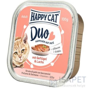 Happy Cat Minkas Duo szárnyas- és lazachúsos pástétom falatkák 12x100 g