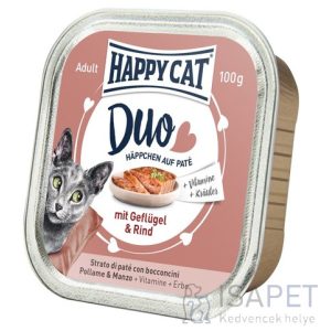 Happy Cat Minkas Duo szárnyas- és marhahúsos pástétom falatkák 12x100 g