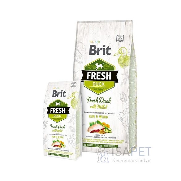 Brit Fresh Duck with Millet Adult Run & Work 2,5kg