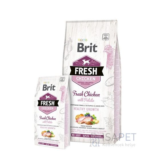Brit Fresh Chicken with Potato Puppy & Junior Healthy Growth 2x12 Kg