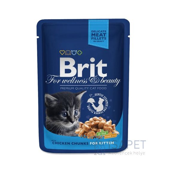 Brit Premium Cat with Chicken Chunks for Kitten 100 g