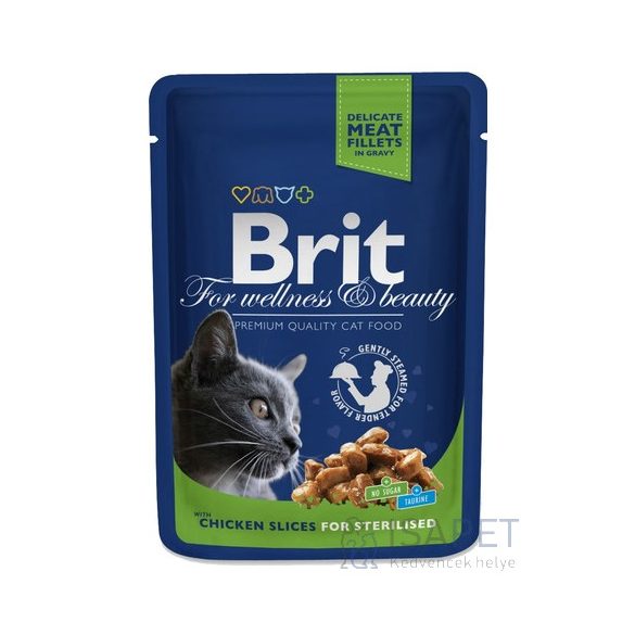 Brit Premium Cat with Chicken Slices for Sterilised 100 g