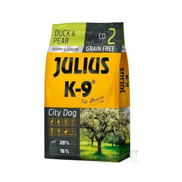 Julius-K9 GF City Dog Puppy & Junior Duck & Pear 10 Kg