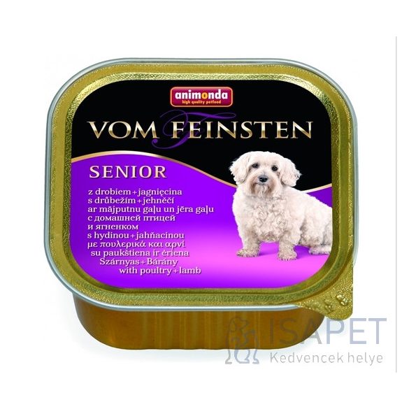 Animonda Vom Feinsten Senior – Szárnyas- és bárányhúsos kutyaeledel 11*150 g