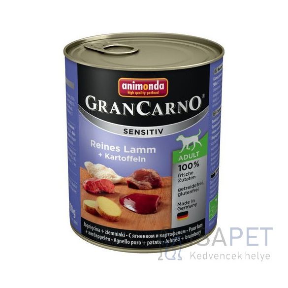 Animonda GranCarno Sensitiv bárányhúsos és burgonyás konzerv 200 g
