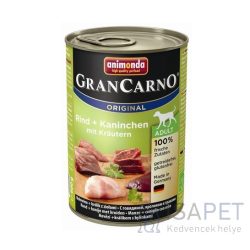   Animonda GranCarno Adult nyúlhúsos, marhahúsos és gyógynövényes konzerv 400 g