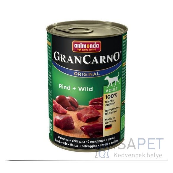 Animonda GranCarno Adult vadhúsos és marhahúsos konzerv 6x400 g