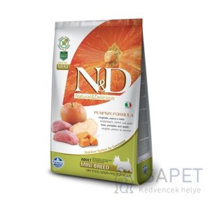 N&D Dog Grain Free Adult Mini sütőtök, vaddisznó & alma 2,5 Kg