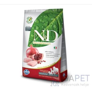 N&D Dog Adult Medium Chicken & Pomegranate Grain Free 12 Kg