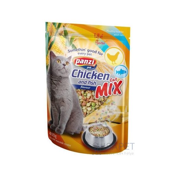 Panzi Cat-Mix halas, csirkés és zöldséges száraztáp cicáknak 400g