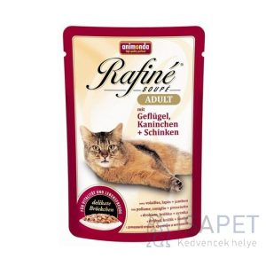 Animonda Rafine Soupé Adult – Baromfi- és nyúlhús sonkás szószban 100 g