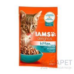   IAMS Cat Delights Kitten – Csirke falatkák ízletes szószban 85 g