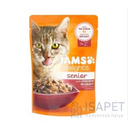   IAMS Cat Delights Senior – Csirke falatkák ízletes szószban 85 g
