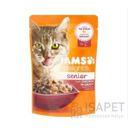   IAMS Cat Delights Senior – Csirke falatkák ízletes szószban 85 g