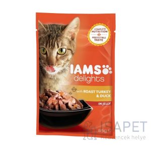 IAMS Cat Delights – Sült pulyka- és kacsahús aszpikban 85 g