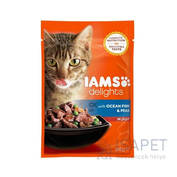 IAMS Cat Delights – Tengeri hal és borsó aszpikban 85 g