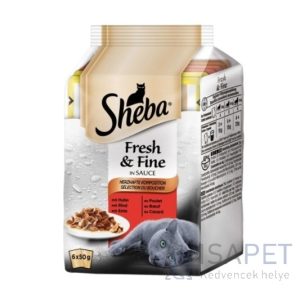 Sheba Fresh & Fine Mini húsos válogatás macskáknak 6x50 g