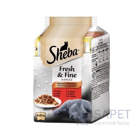 Sheba Fresh & Fine Mini húsos válogatás macskáknak 6x50 g