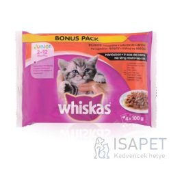   Whiskas Junior Húsos válogatás mártásban - Alutasakos – Multipack 4x100 g